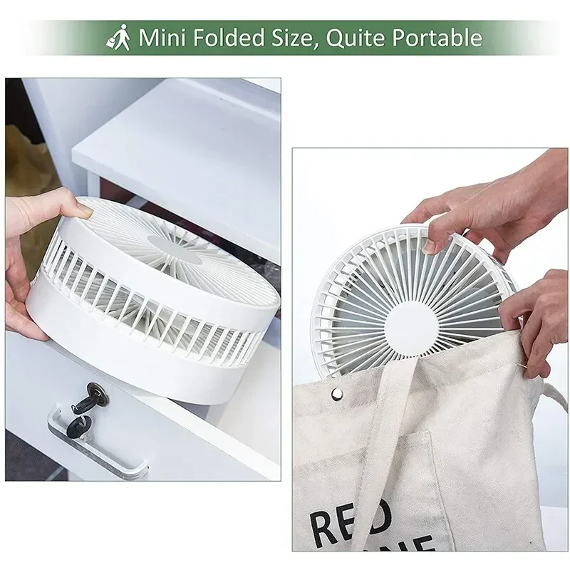 7200mAh USB Rechargeable Portable Folding Fan Floor Low Noise Fan for Outdoor Home Wireless Fan 4 Speed Camping Portable Fan 3 7200mAh USB Rechargeable Portable Folding Fan Floor Low Noise Fan for Outdoor Home Wireless Fan 4 Speed Camping Portable Fan 3
