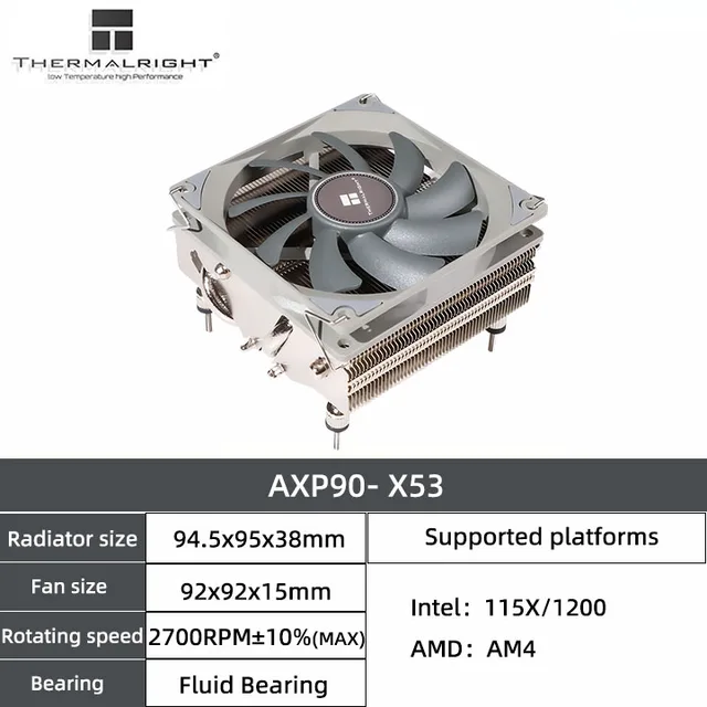 Thermalright AXP90X53 cpu cooler under pressure itx cooler support