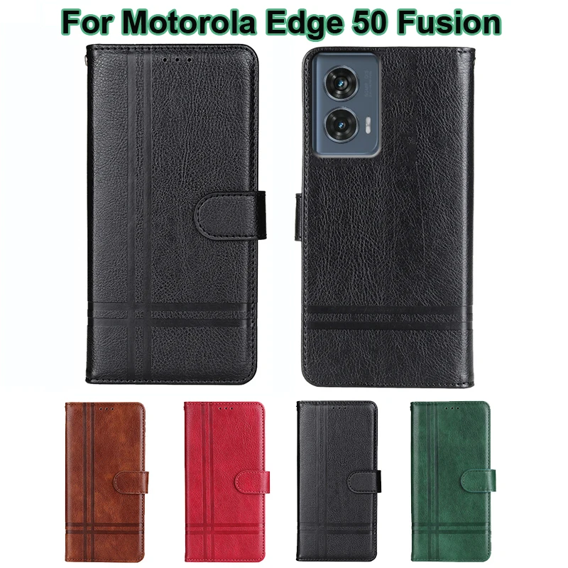 

Leather Phone Case for Motorola Edge 50 Fusion чехол Wallet Coque Flip Cover for fundas Motorola Edge 50 Fusion Mujer Etui 6.7"