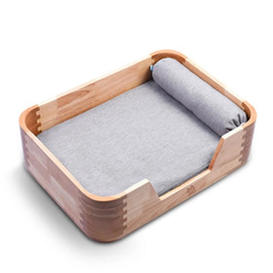 

Solid Wood Pet Bed Cats Dog Beds House Wooden Soft Kitten Litiere Bamboo Kedi Evi Legowisko Dla Kota Kennel Katten Mat