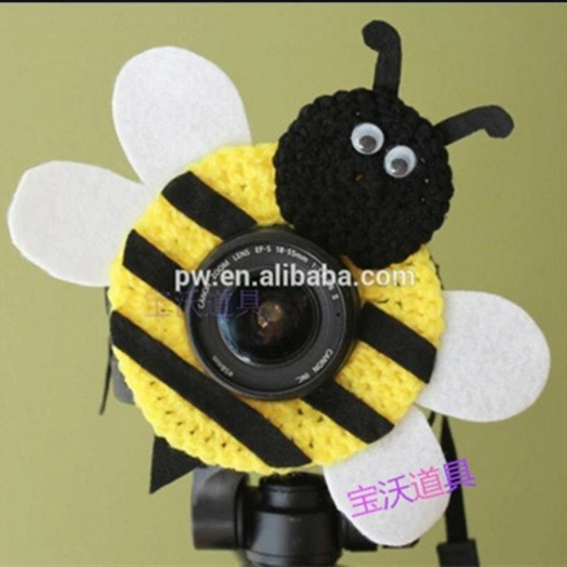 

Camera Lens Companion Crochet Animal Lens Buddy For Photographers Bee Toys