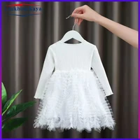 80-120cm Long Sleeve Winter Kids Dresses Girls Newborn Christening Gown Infant Toddler Girls Dress Baptism Little Baby Vestidos 1