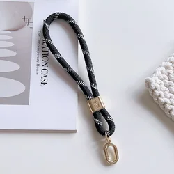 Luxury Phone Lanyard with Stylish Wrist Strap - Fashionable Anti - Loss Accessory - Polyester / Nylon (Piano Black)