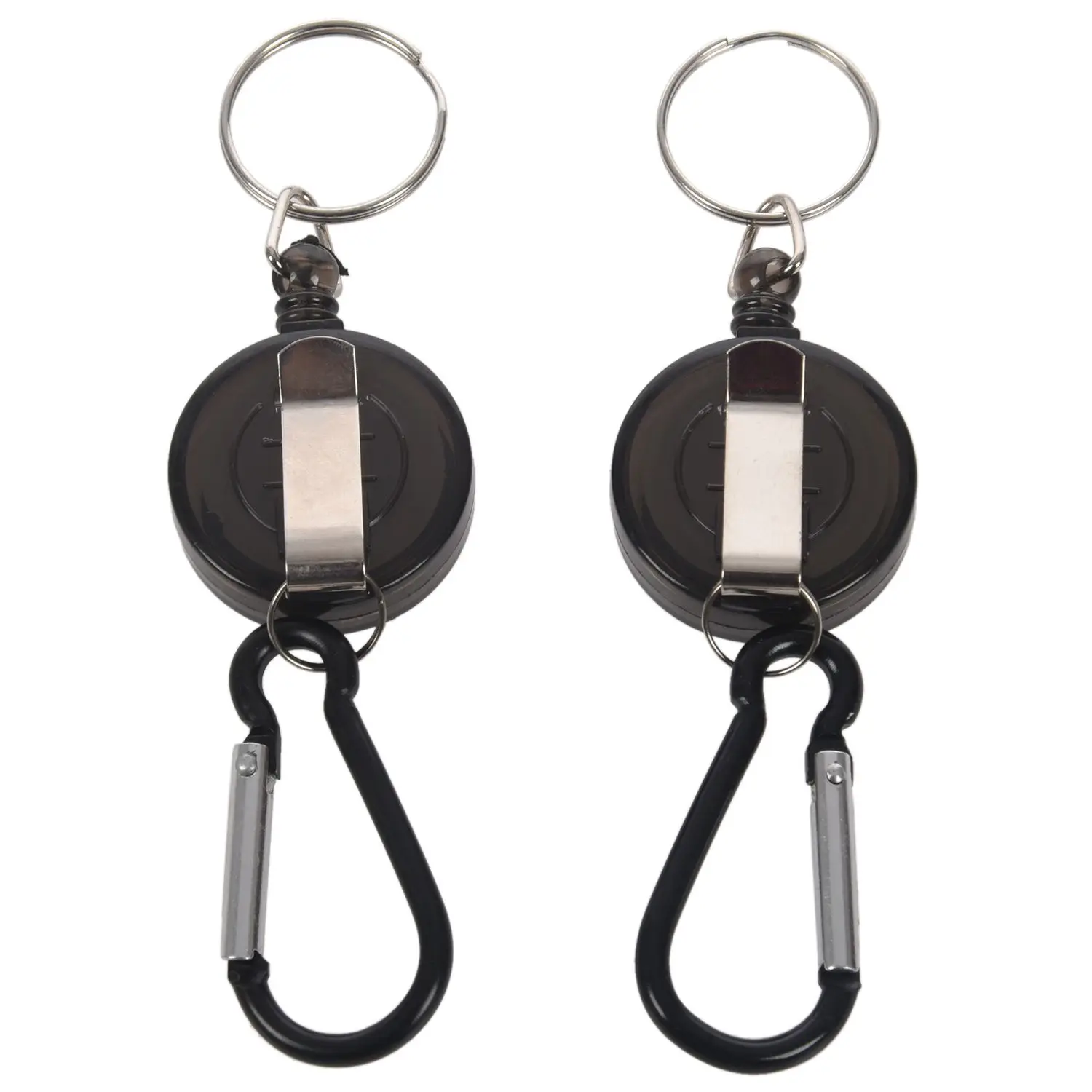 2 PCS BADGE REEL RETRACTABLE RECOIL YOYO SKI PASS ID CARD HOLDER KEY