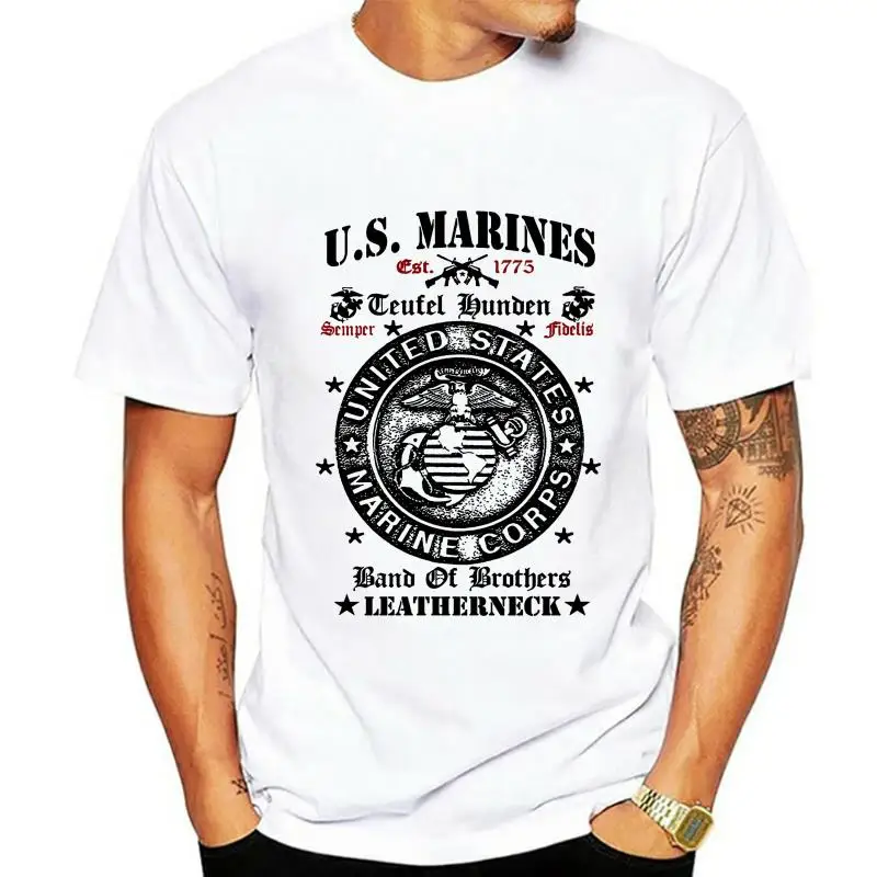 

Футболка корпуса морской пехоты Marine Semper Fi Devil Dog Боевая лента Veteran Military