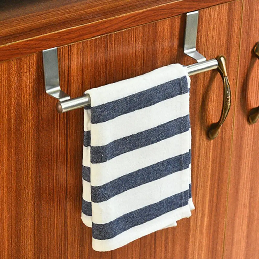 Kitchen Towel Holder Cabinet Door Towel Bar Rustproof Strong Load-bearing Simple Installation Rack Dish Towels Hanger