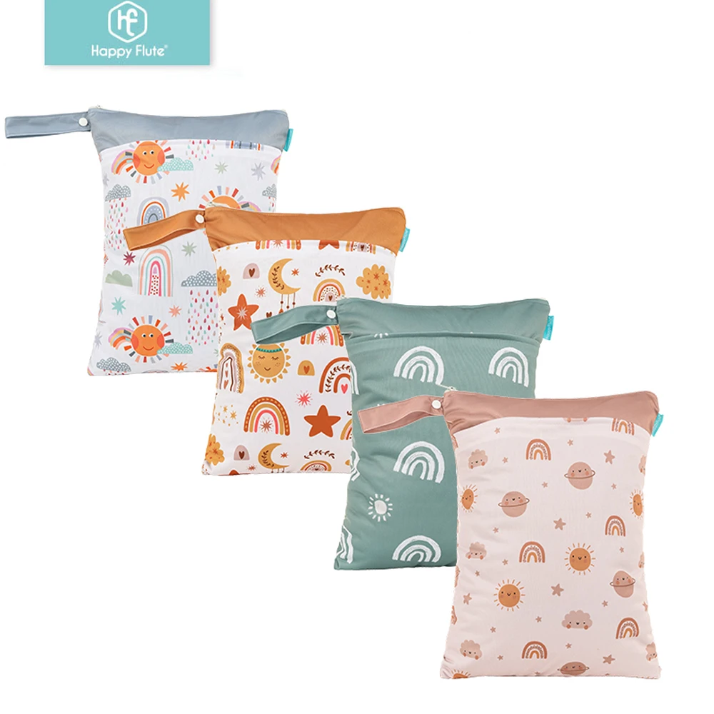 Happyflute Wetbag For Baby Diapers Nappies Waterproof Reusable Diaper Bag With Two Zipper 30cmx40cm