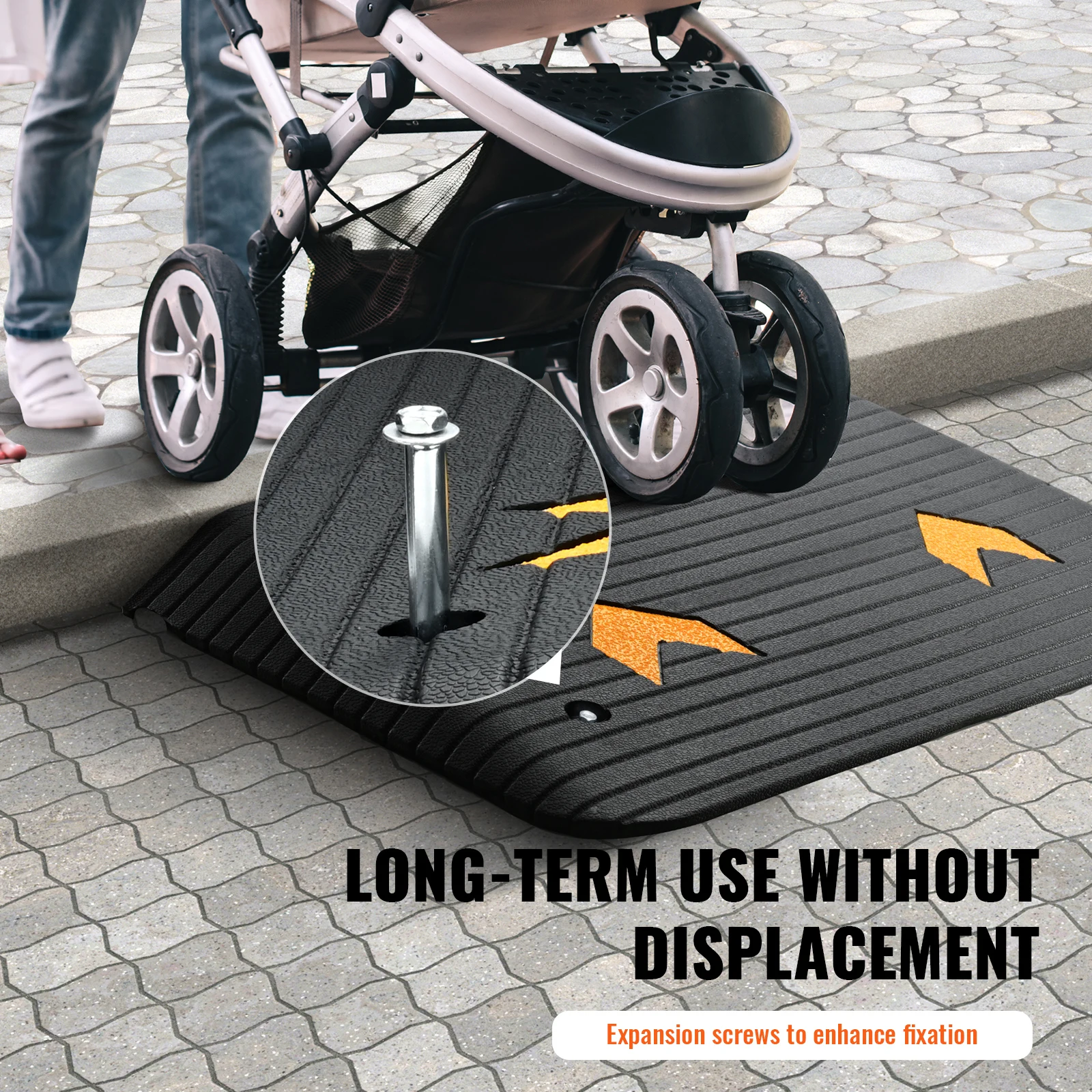 Portable Non Slip Rubber Threshold Ramp for Wheelchair Scooter