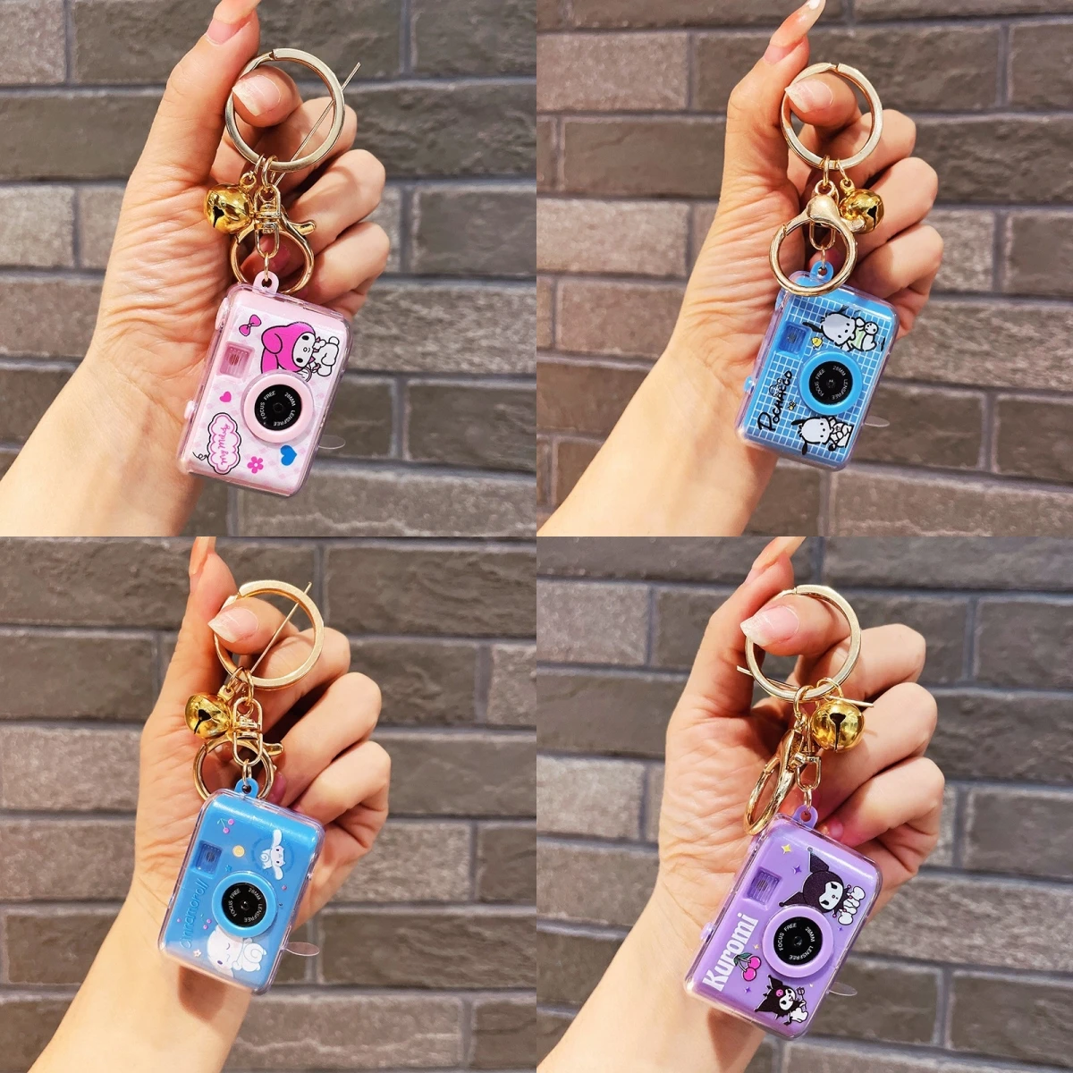 

Sanrio Anime Peripheral Accessories Kuromi Melody Doll Packaging Little Doll Gift Keychain Camera Style Pendant Cartoon Keychain