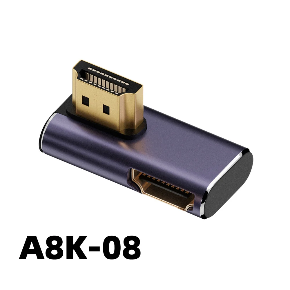 HDMI 호환 2.1 케이블 커넥터 어댑터, 270 90 도 각도, 암수 변환기, 케이블 어댑터 익스텐더, 1 개, 2 개