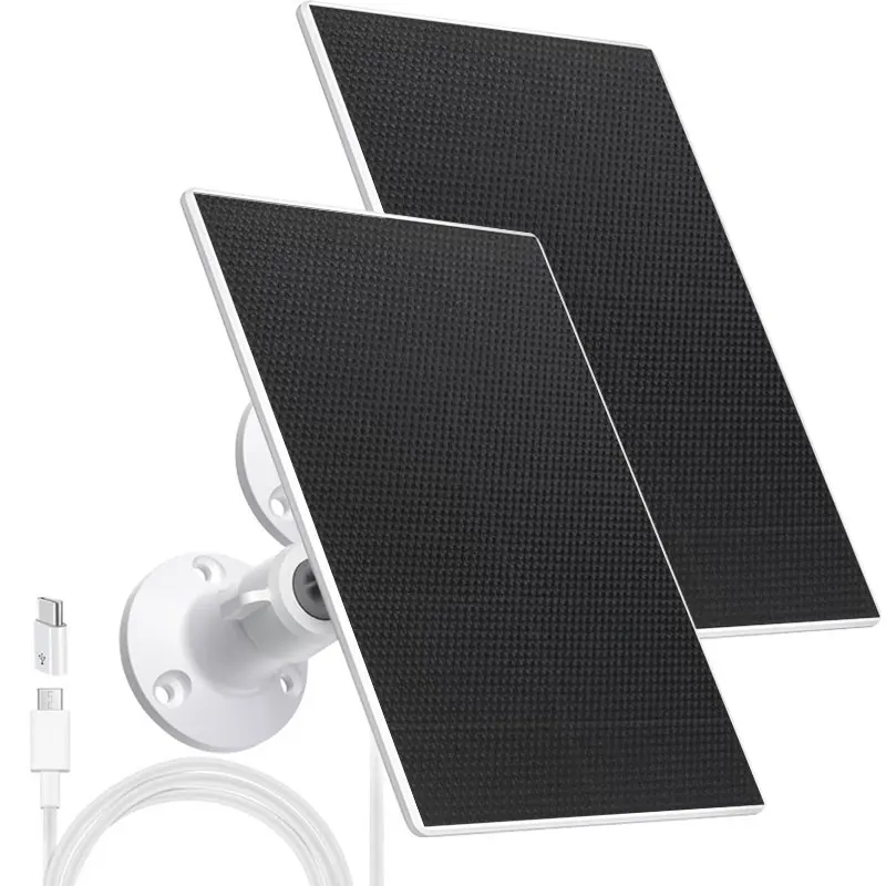 เครื่องชาร์จพลังงานแสงอาทิตย์ ETFE ที่ได้รับการอัพเกรดพร้อมอะแดปเตอร์ Micro USB และ Type-C การชาร์จแบบไม่หยุดสําหรับกล้องรักษาความปลอดภัยแบบชาร์จไฟได้ 1