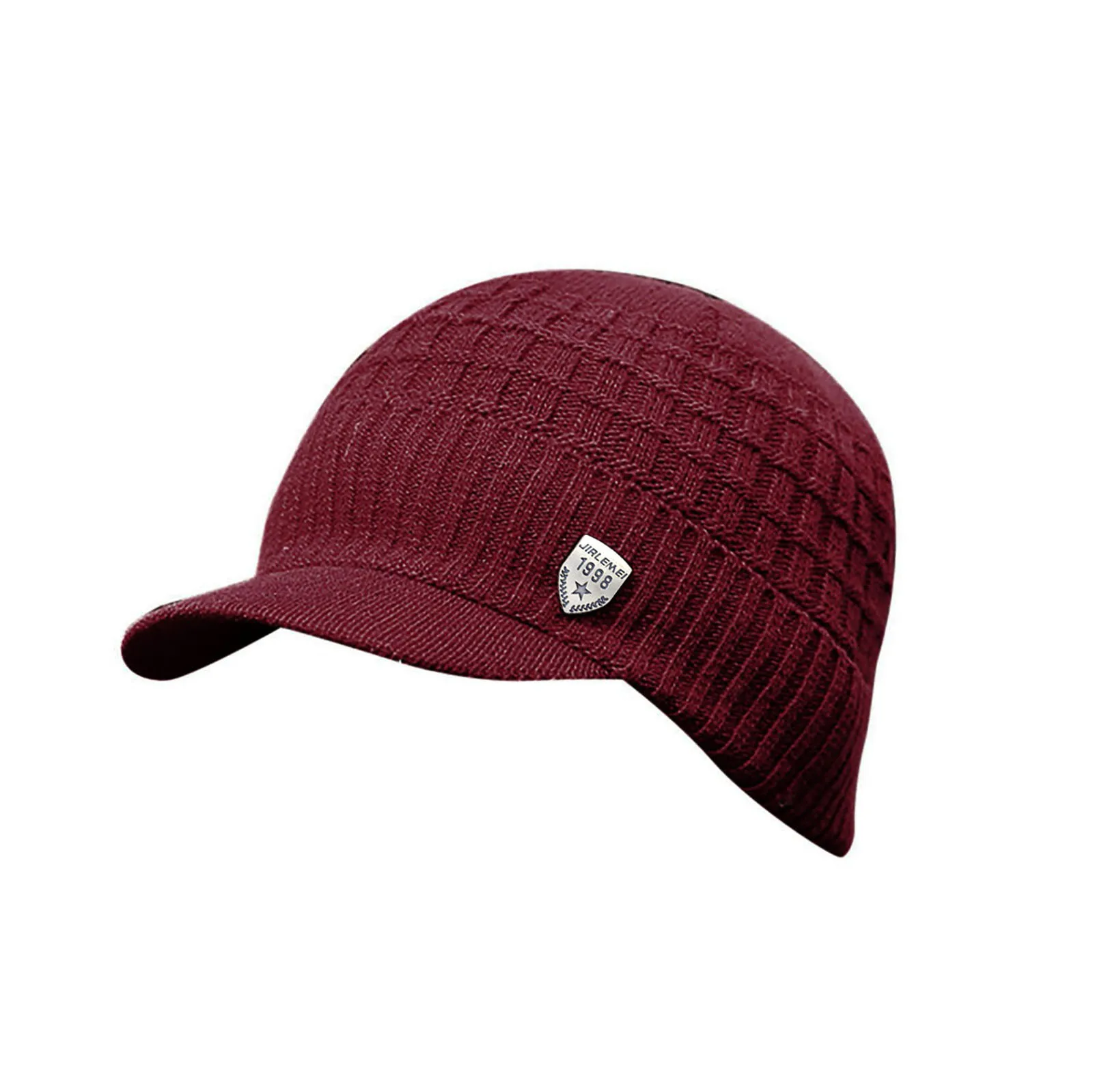 Leisure Streetwear Cap Winter Hat 2023 Men Warm Baggy Weave Crochet Winter Wool Knit Ski Beanie Caps Hat Gorras Para Hombres 6
