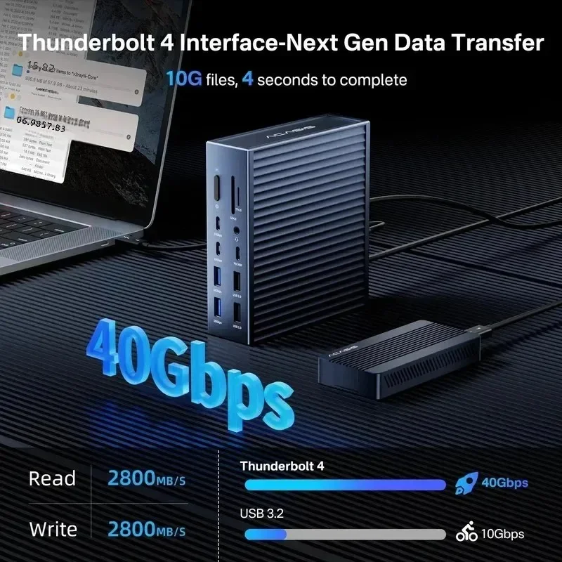 Acasis Thunderbolt 4 21-in-1 ドック | 最大90W出力8K 60HZ | 40Gbps 