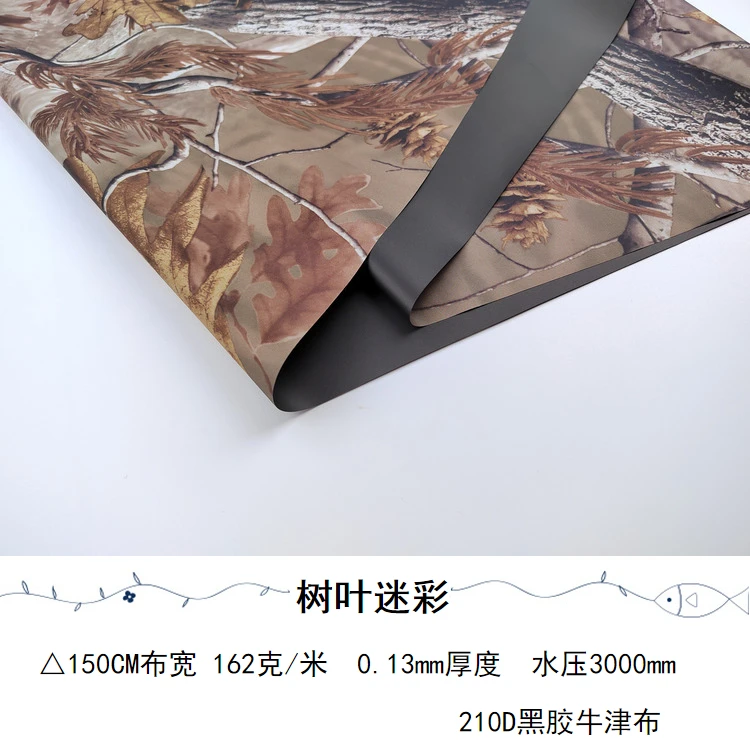 Waterproof Fabric Camouflage 210D Oxford By The Meter for Tents Diy Sew Outdoor Anti-ultraviolet Coating Silver Smooth Soft Thin
