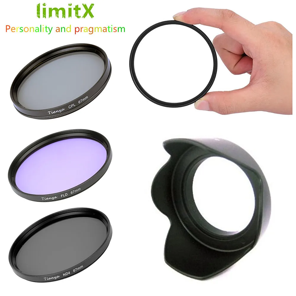 67mm Wide Angle Lens Hood Filter UV CPL ND FLD Graduated Colour For