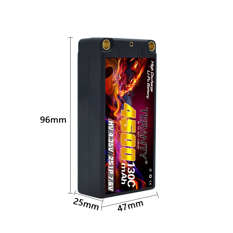 1/2Pcs TREANTY 2S 130C Lipo Battery 7.6V 4500mAh hard shell with 5mm bullet T plug for RC car Buggy FPV drone model parts