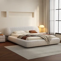 Mariage lits confortables esthétique Double rangement européen lits modernes crème concepteur minimaliste bois Cama Casal meubles 2