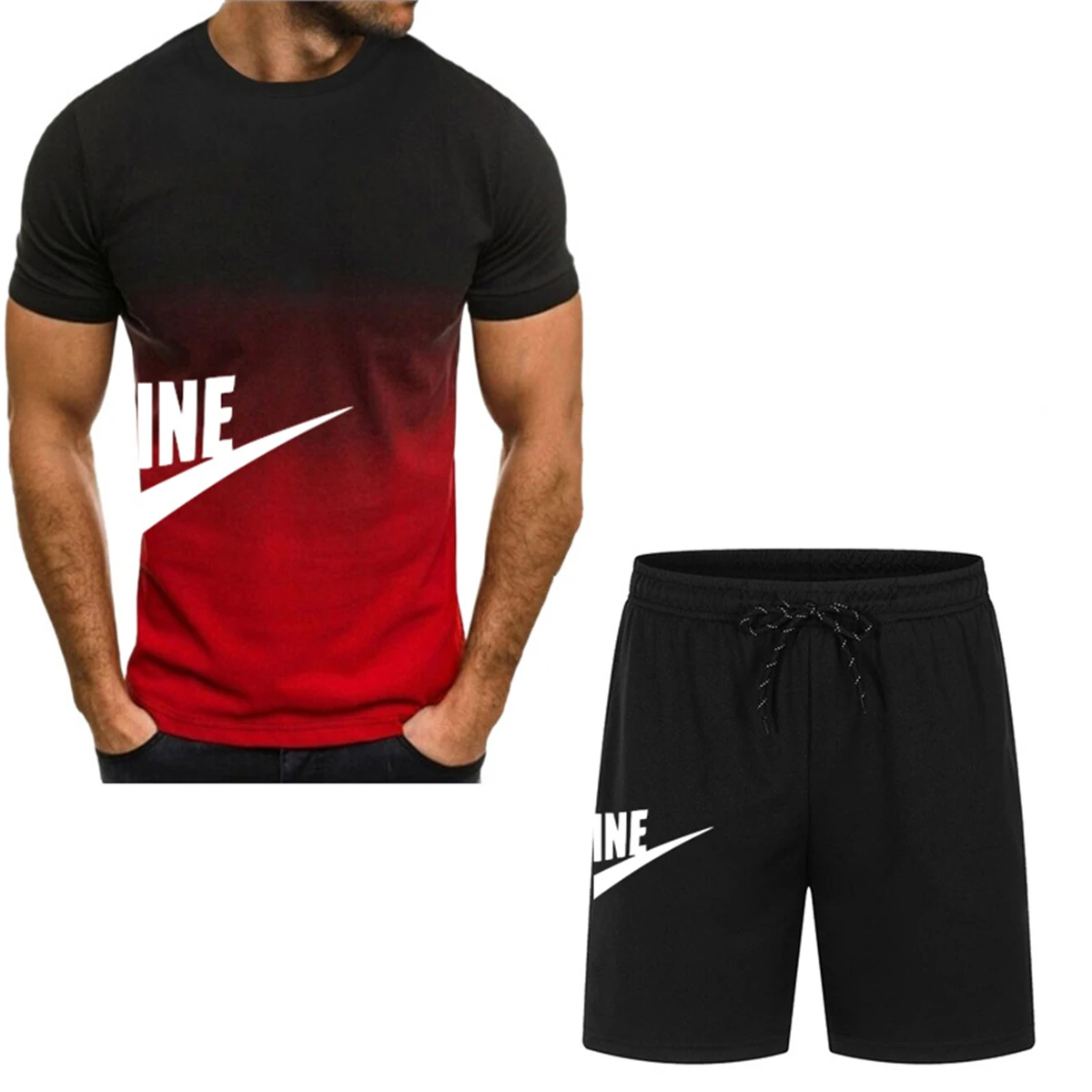 2024 Fashion Men's Tracksuit Short Sleeve T-shirt and Tracksuit shorts Summer Casual Jogger Suit Men's two-piece suit