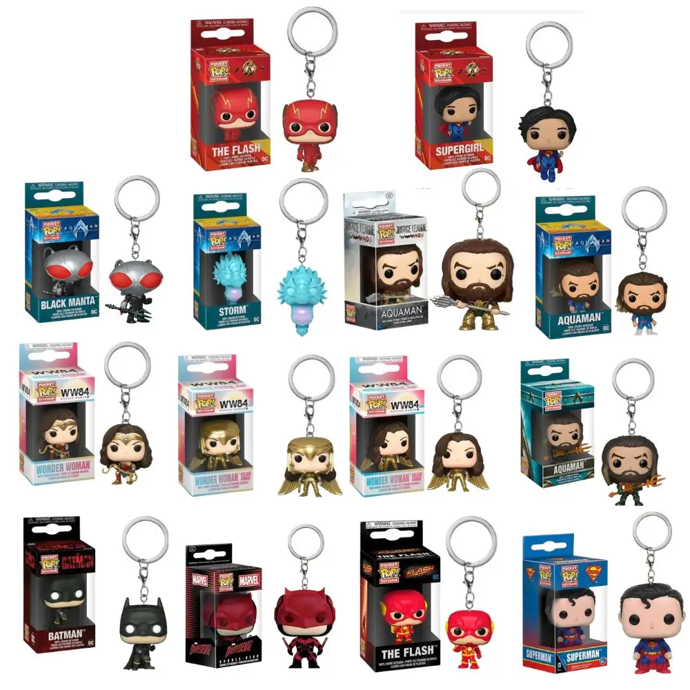 Брелок DC чудо-женщина Супермен вспышка Аквамен стрела дьявол киборг Бэтмен поп экшн-фигурки коллекционные игрушки