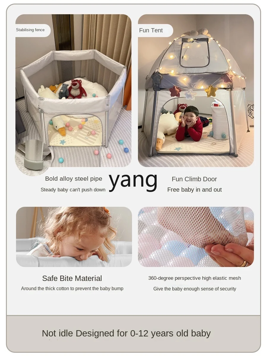 CX Installation-Free Baby Fence Small Apartment Baby Indoor Household Game House Children Folding Protective Grating