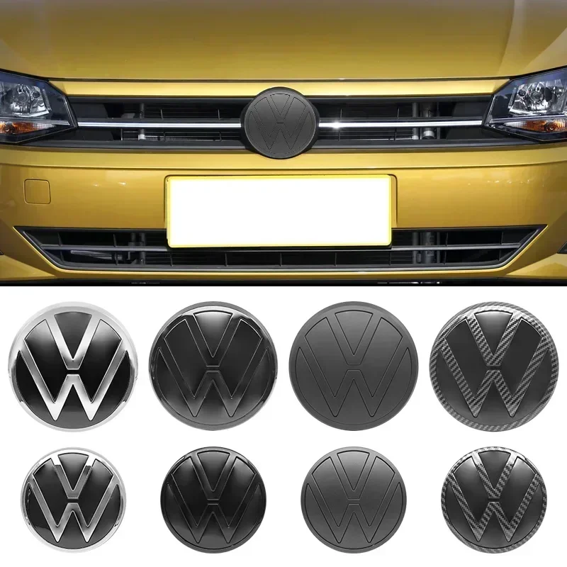 폭스바겐 VW 2피스 ABS 139mm 110mm 폭스바겐 폴로 자동차 전면 로고 그릴 배지 트렁크 배지 (폭스바겐 폴로 6 2용) 스타일링 몰딩