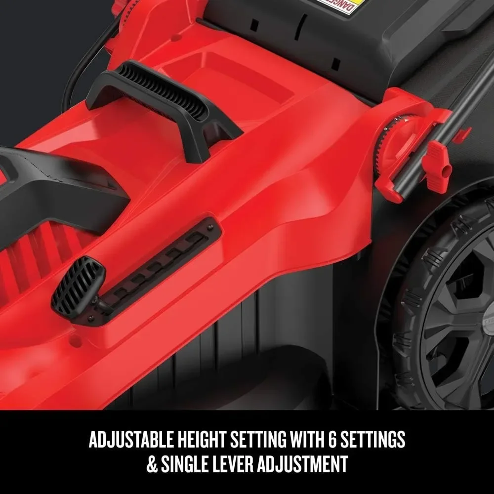 electric lawn mower, 20-inch, corded, 13-ah (cmemw213), red