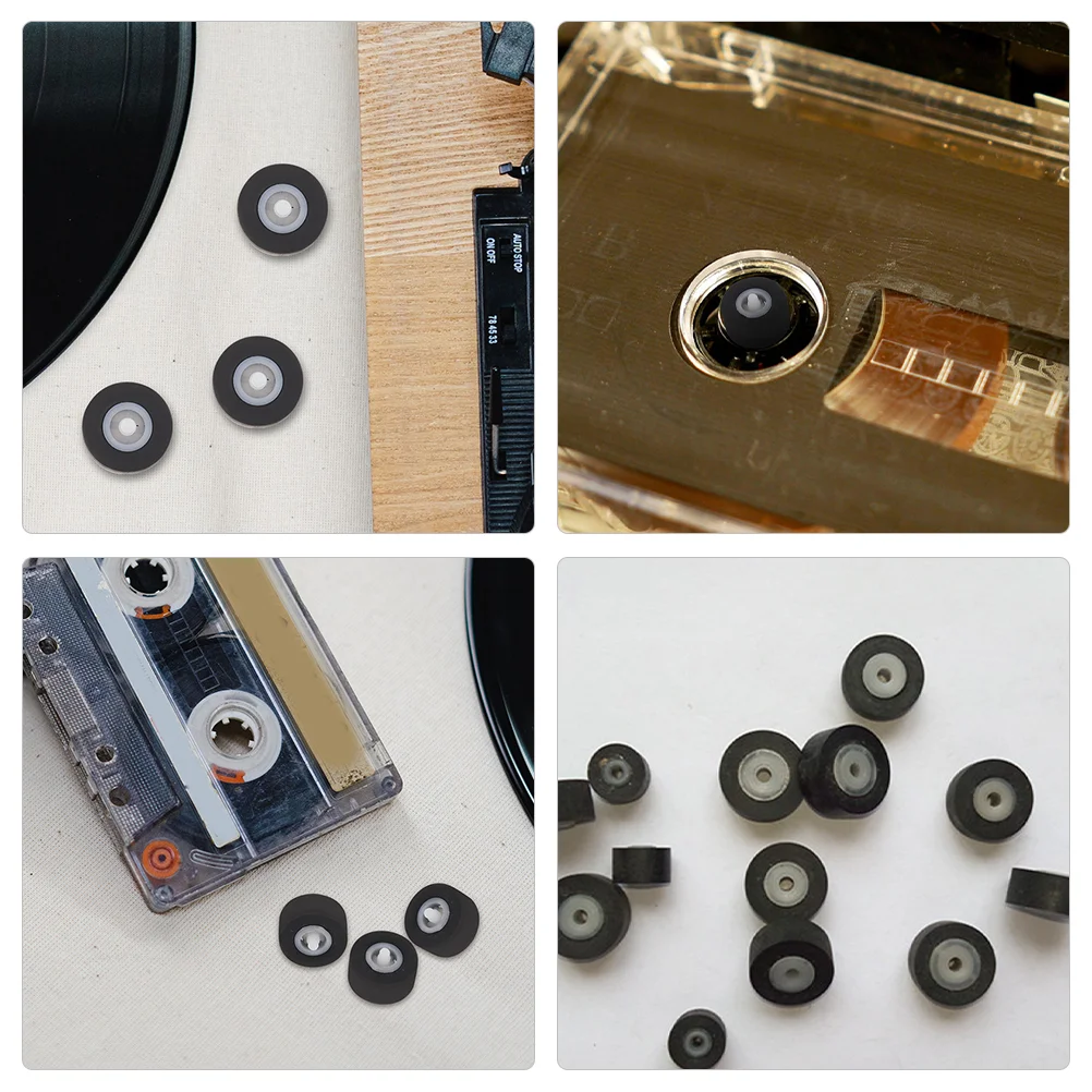 2 Pcs Tape Stereo Player Pinch Roller Recorder Drive Repair Deck Magnetic Voice Cassette for Recorders Radio Supplies Dvd