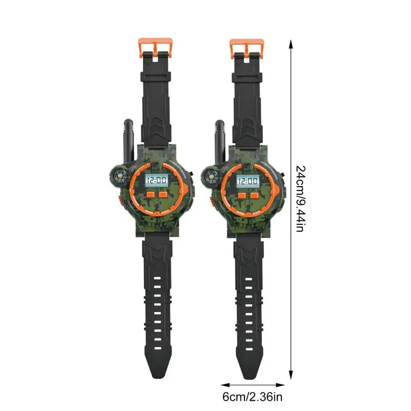 Outdoor Walky Talkies Rechargeable Interphone Toy For Children Green Walkie Talkies Watch For Park Travel Camping Adventures 6