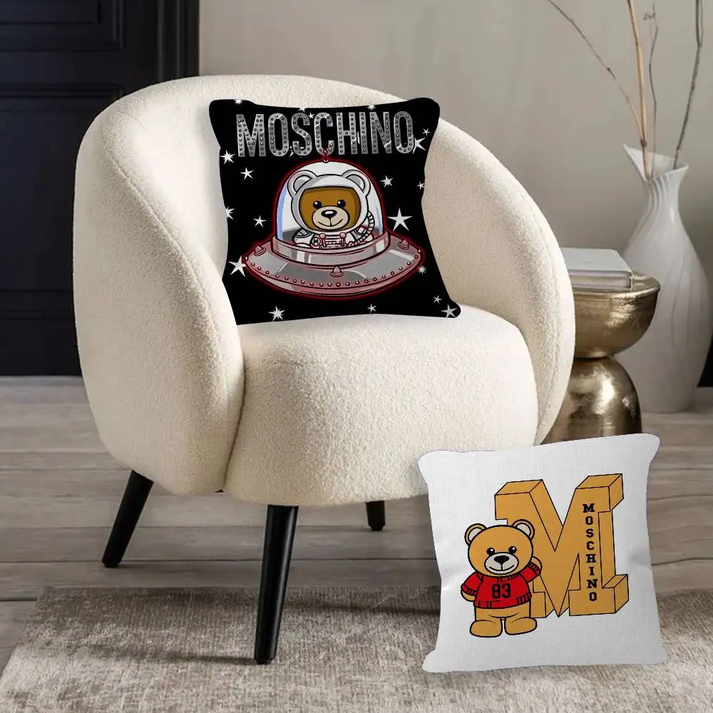 럭셔리 베어 M-Moschino 맞춤형 베개 커버 어린이 침실 와일드 파티 장식 베개 커버 어린이 생일 샤워 선물