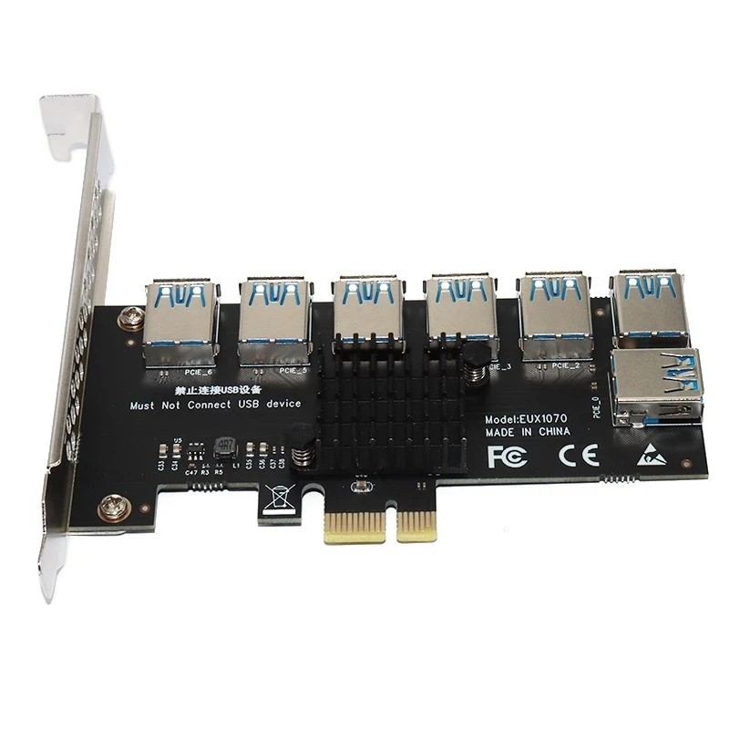 Multiplicador de Portas Pcie para Mineração Btc a Riser Usb 3.0 Adaptador Pci Express X16 Placa Pci-e 1x a 16x Placa de Vídeo - Imagem 2
