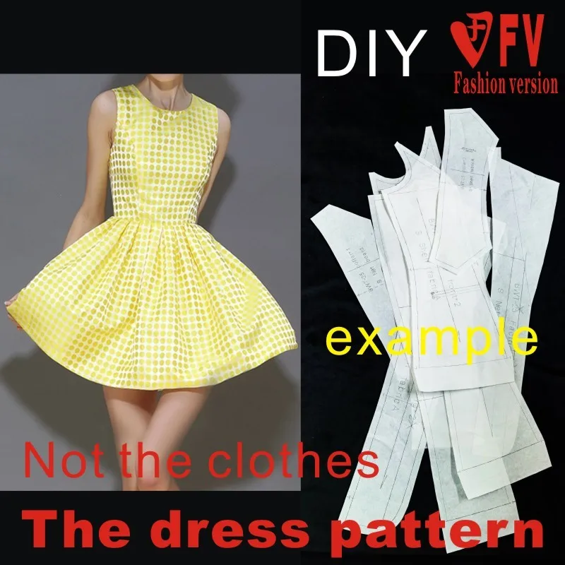 Dresses Sewing Pattern Template Cutting drawing Clothing DIY ((Not selling clothes)) BLQ- 108