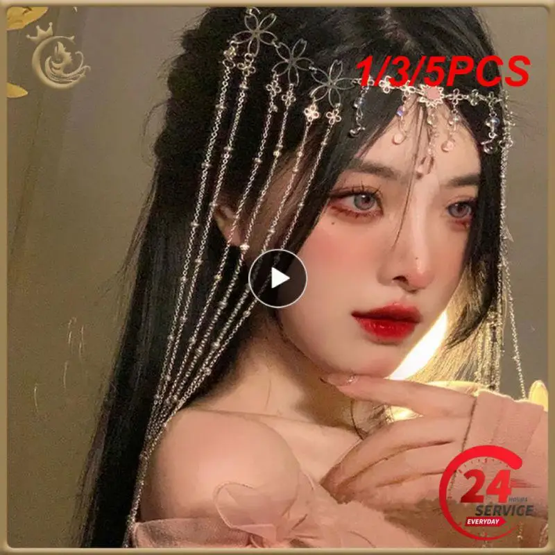 

1/3/5 шт. Новые Модные Винтажные Украшения для волос, цепочка с кисточками, ювелирные украшения, головные уборы для девочек, женщин, подвеска на лоб, блестящие заколки для волос