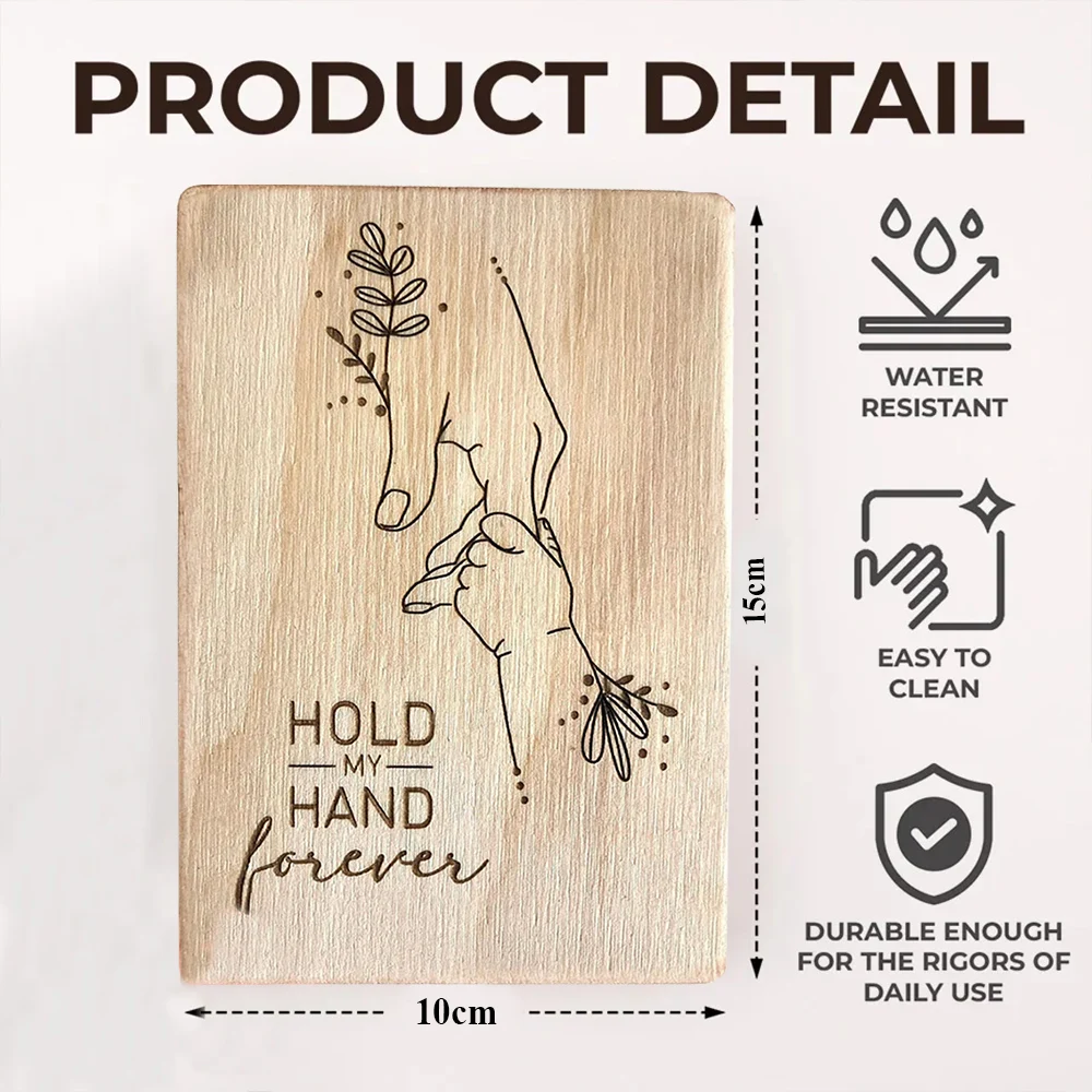 Wooden Mother's Day Card Hold My Hand Forever Mother's Day Gift, Unique Card for Mom Personalized Gift for Mom Wooden Cards