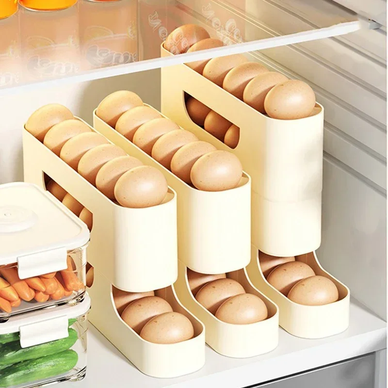 4layer Slide Egg Storage Box Ladder Style Egg Box Storage Refrigerator Side Door Large Capacity Automatic Egg Rolling Machine 2