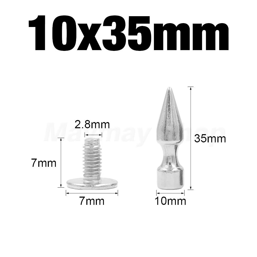 Metal Silver Bullet Spikes Rivets for Punk Rock Fashion and Leather Craft Accessories