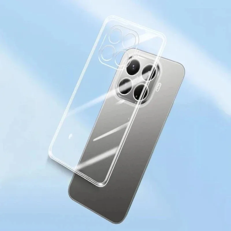 Transparent TPU Phone Case - Clear Liquid Silicone Soft Cover Protective Back Shell