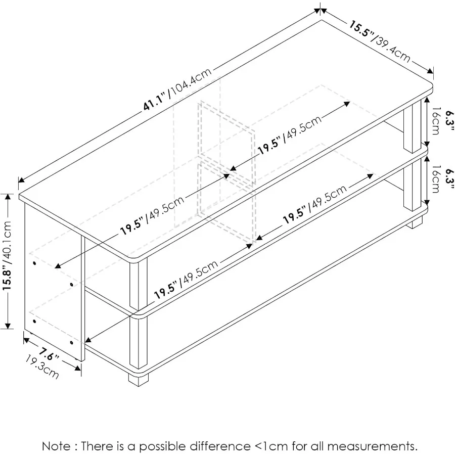 TurnNTube 3Tier Compact Open Storage Shoe Rack for Closet Entryway Stainless Steel Tubes
