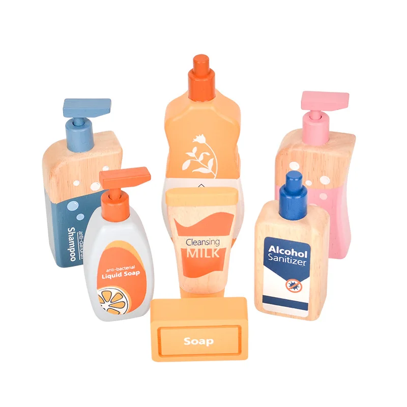 Pretend Play Toy Wooden Baby Care Washing Set Kids Imitation Game for Girls Montessori Learning Educational Toy for Girls 6
