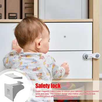 Magnetic Child Lock Children Protection Baby Safety Lock Drawer Latch Cabinet Door Lock Limiter Children Security Locks 5
