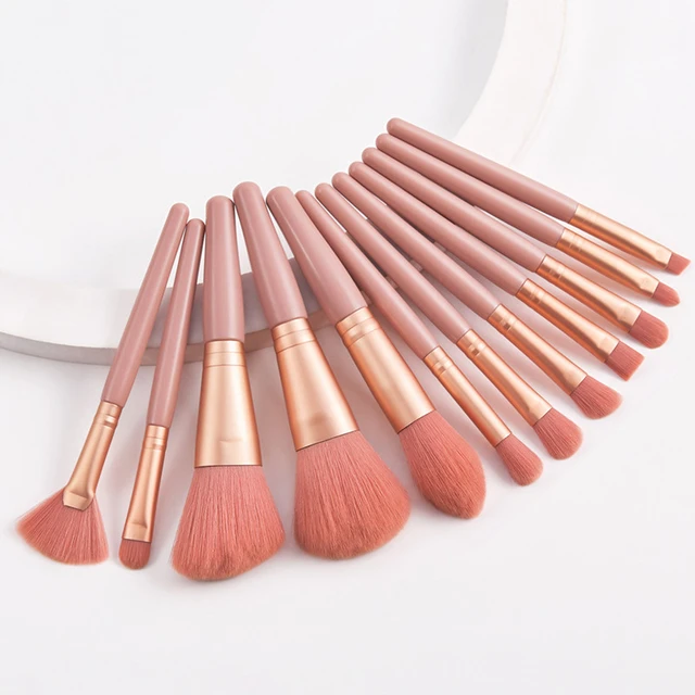 2022 12pcs Champagne makeup brushes set for cosmetic foundation powder  blush eyeshadow kabuki blending make up brush beauty tool - AliExpress