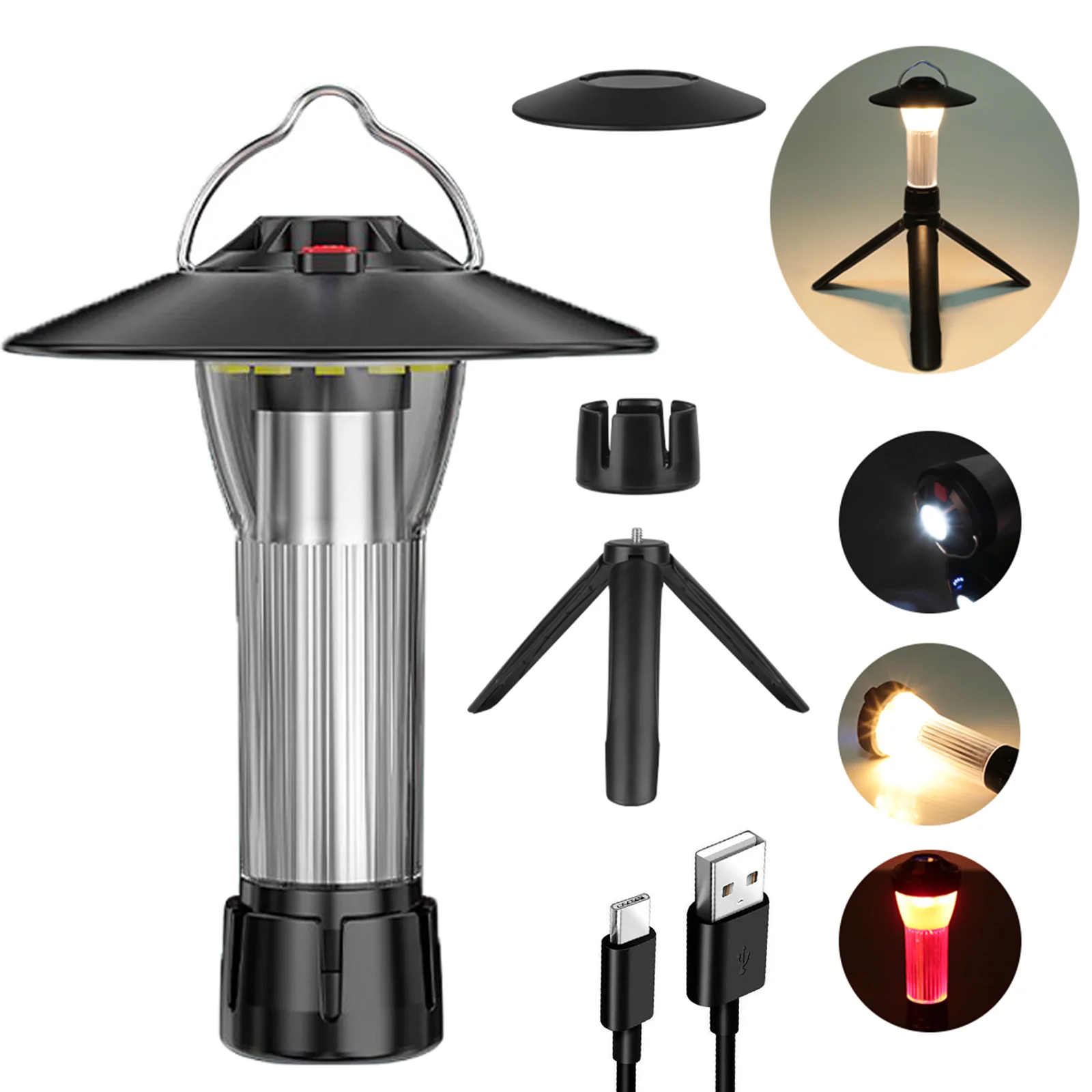 

3000mAh Camping Light with Magnetic Base Similar To Blackdog Goal Zero Lantern 5 Lighting Modes Led Flashlights Camp Supplies