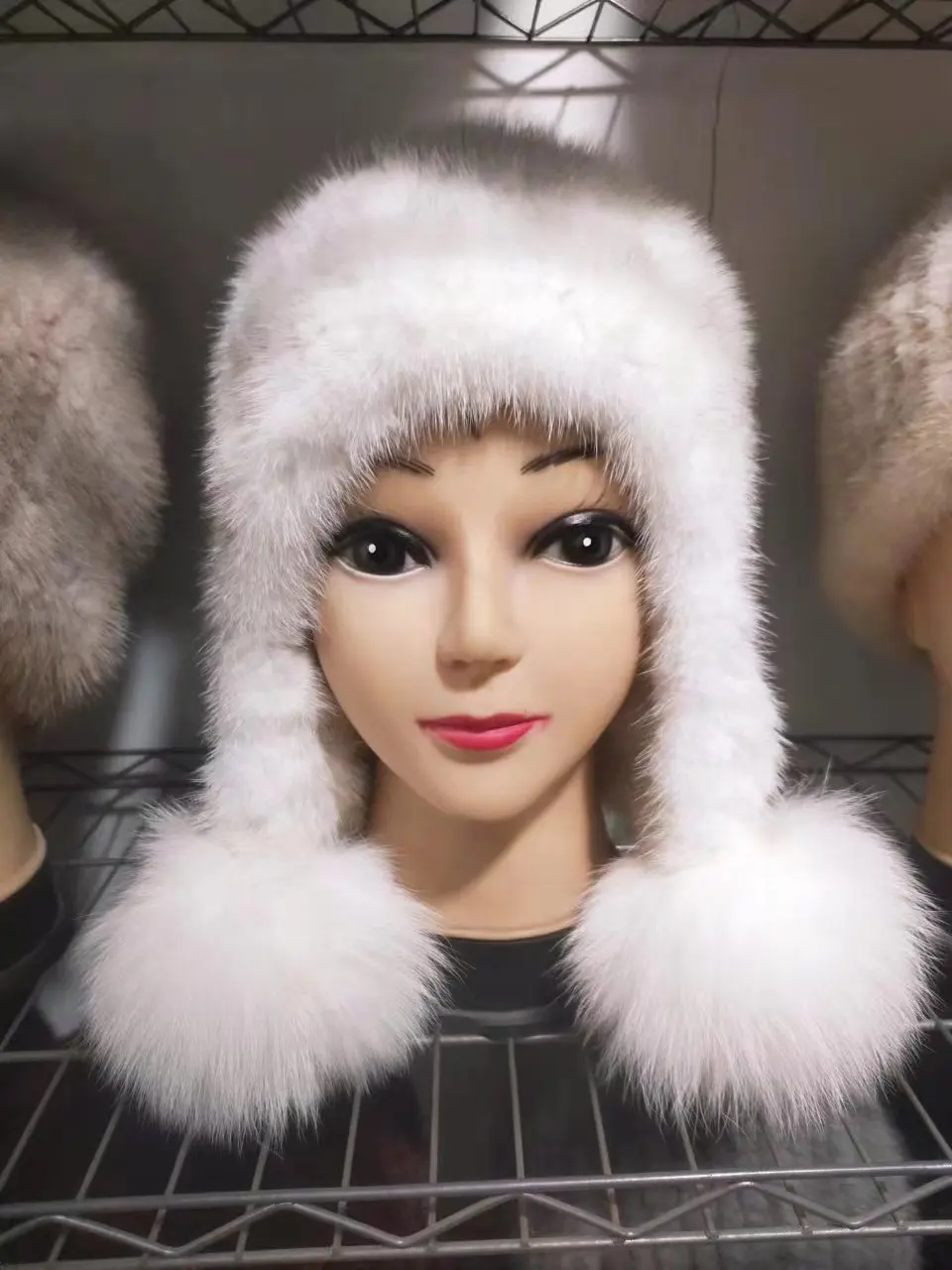 

Handwoven mink hat, beret, natural fur hat Beret cap real fur braid fur hat