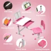 Kids Desk and Chair Set Multi Functional Kids Study Desk for Kids School Desk with Tiltable Desktop, 3 Modes Light, Bi 3