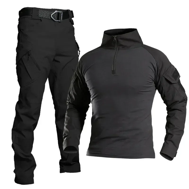 Hunting Uniforms Set Men Camouflage Breathable Multicam Black Suit Hiking Shirt Tactical Cargo Uniform Hunting Set tactical suit combat uniform