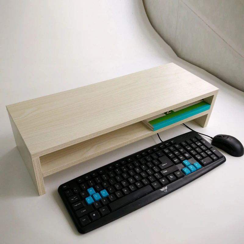 Wooden Desk Monitor Stand Support Bracket Riser Universal Computer Laptop Wood Stand Organizer For PC Macbook For Home Office
