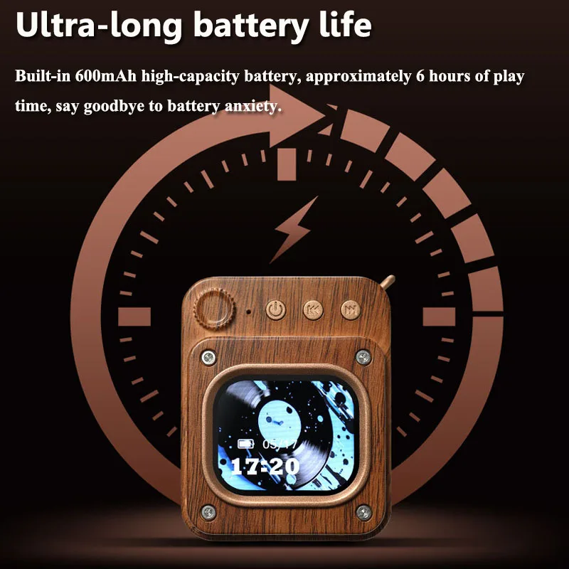 Mini Pocket Bluetooth Speaker Smart Touch Screen Soundbar Music Box Wireless MP3 Music Player Support TF Card Alarm Clock Album