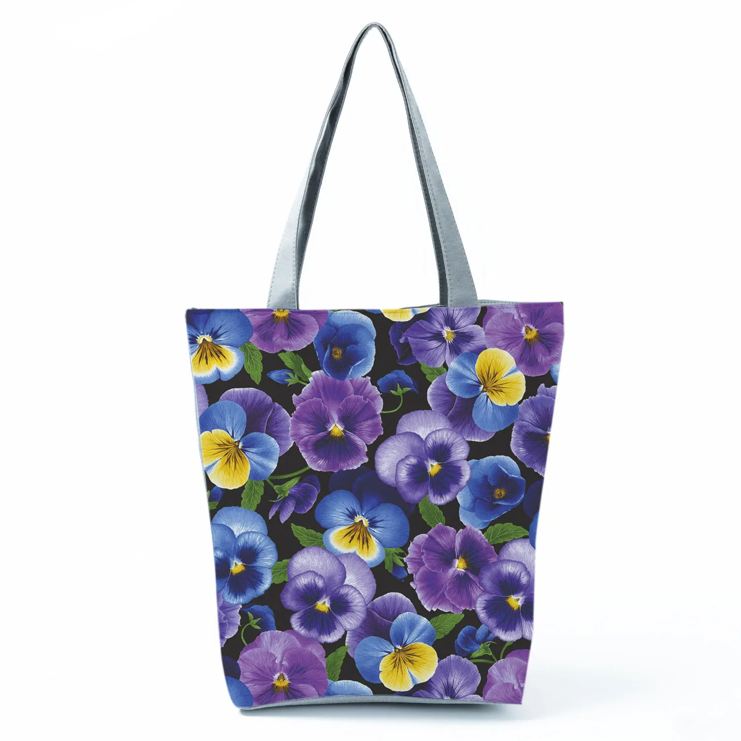 Customized Bright Colors Floral Print Tote Bag For Women Shoulder Bag Ladies Fashion Handbag Large Capacity Shopping Totes Bags 