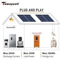 Système d'énergie solaire Tewaycell New ALL in one 16KWh Powerwall 51.2V 314AH batterie LiFePO4 avec onduleur 5KW intégré, livraison DDP. 5