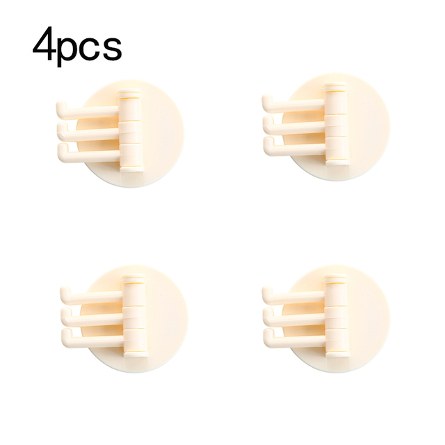 Branch Rotatable Seamless Adhesive Hook Strong Bearing Stick Hook Kitchen Wall Hanger Bathroom Kitchen supplies Hooks