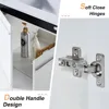 60" Double Sink Floating Vanity with Human Sensor LED, High Gloss Wall, Modern Bath Sink Vanity Cabinet with Metal Handles 5